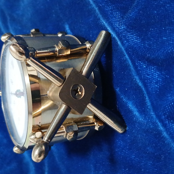 Antique Brass Drum Desk Analog Thermometer Made in France - Picture 7 of 12